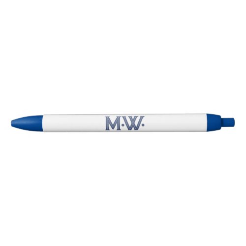 Minimalist Initials Navy Blue Black Ink Pen