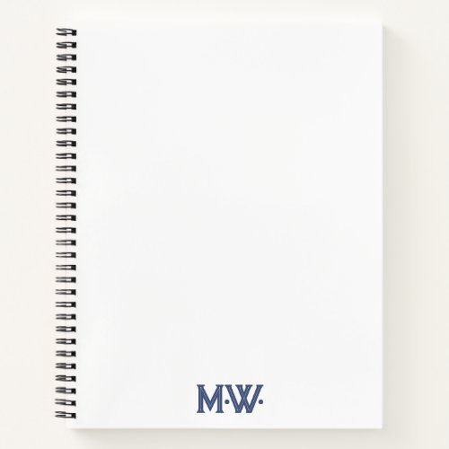 Minimalist Initials navy Blue Notebook