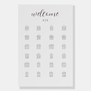 Minimalist Initials Wedding Seating Chart Foam Board