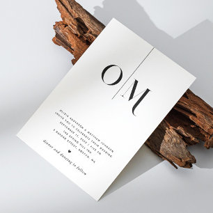 Minimalist Initials Wedding. Simple Clean Monogram Invitation