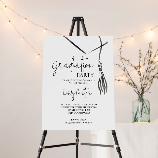 Minimalist Ink Calligraphy Graduation  Foam Board (In Situ (Stand))
