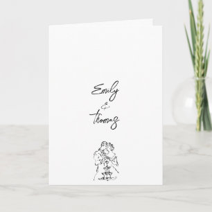 Minimalist Ink Hand Drawn Illustration Wedding Program