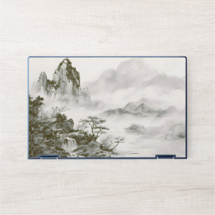 Minimalist Ink Misty Zen Mountain Landscape HP Laptop Skin
