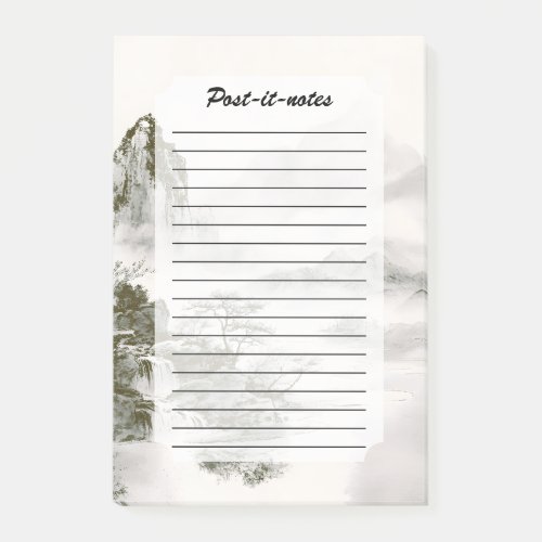 Minimalist Ink Misty Zen Mountain Landscape Post-it Notes