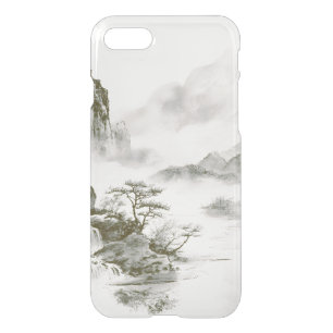 Minimalist Ink Misty Zen Mountain Landscape iPhone SE/8/7 Case