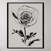 Minimalist Ink Rose