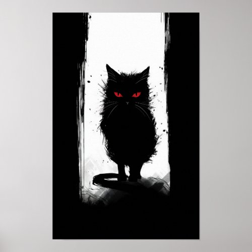 Minimalist Ink Survival Horror Poster with Prowlin