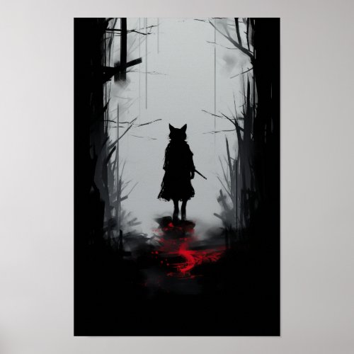 Minimalist Ink Survival Horror Prowling Cat 27 Pos Poster