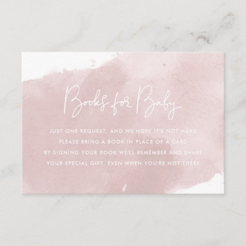 Minimalist Ink Wash Baby Shower Book Request Card