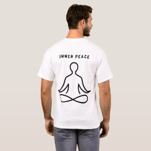 Minimalist Inner Peace Yoga Line Art T-Shirt