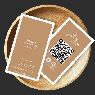 Minimalist Instagram Facebook Social Media QR Code Business Card