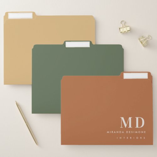 Minimalist Interior Design Corner Monogram File Folder