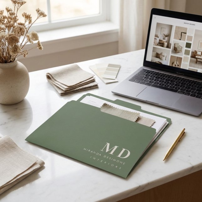 Minimalist Interior Design Corner Monogram File Folder (Creator Uploaded)