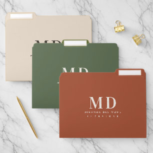 Minimalist Interior Designer Centered Monogram Set File Folder