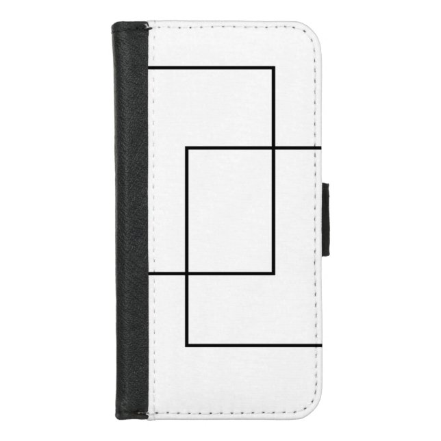 Minimalist Intersecting Squares Geometric iPhone Wallet Case (Front)