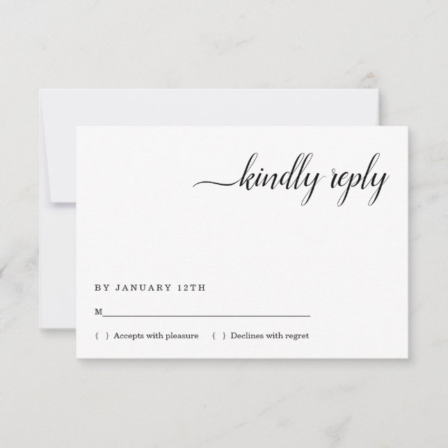 Minimalist Invitation Reply Card Insert (Front)