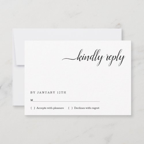 Minimalist Invitation Reply Card Insert - Use a modern and minimalist backdrop for the RSVP card for your wedding, anniversary, shower, or other celebration.