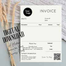 Minimalist Invoice Sales Receipt Small Business