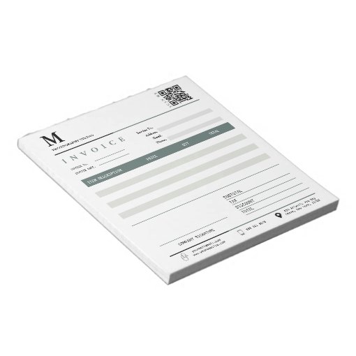 Minimalist Invoice Sales Receipt Small Business Notepad | Zazzle