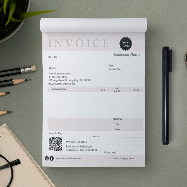 Minimalist Invoice Sales Receipt Small Business Notepad (Minimalist Invoice Sales Receipt Small Business Notepad)