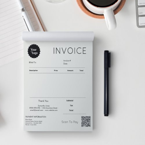 Minimalist Invoice Sales Receipt Small Business Notepad