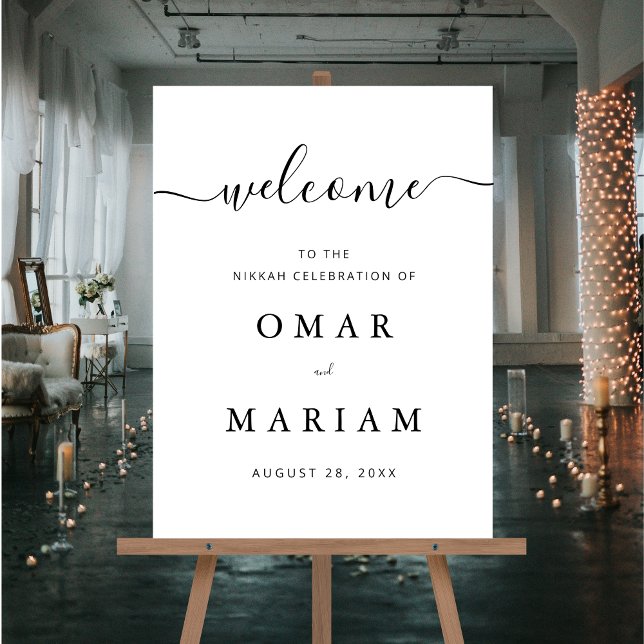 Minimalist Islamic Wedding Welcome Sign Foam Board (Creator Uploaded)