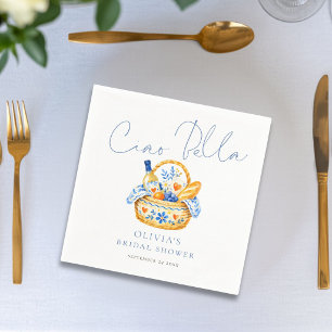 Minimalist Italian Ciao Bella Bridal Shower Napkins