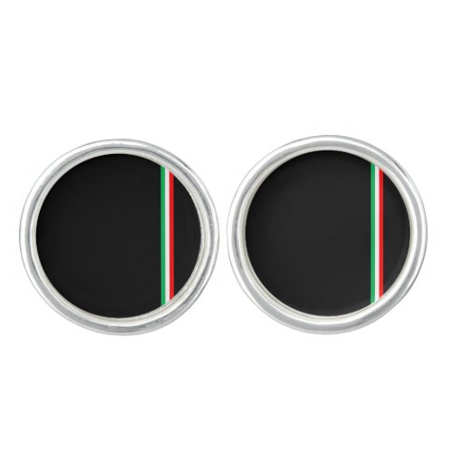 Minimalist Italian Flag Cufflinks