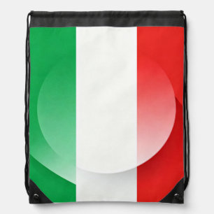 Minimalist Italian Flag Drawstring Backpack