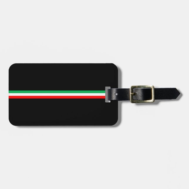 Minimalist Italian Flag Luggage Tag (Front Horizontal)