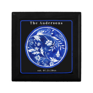 Minimalist Italian Tile Family Name and Year  Gift Box