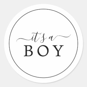 Minimalist It's A Boy Baby Shower Sticker