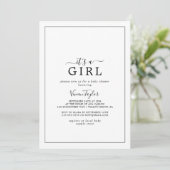 Minimalist It's A Girl Baby Shower Invitation (Standing Front)