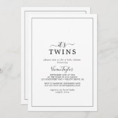 Minimalist It's Twins Baby Shower Invitation (Front/Back)