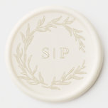 Minimalist Ivory and White Modern Wedding Initials Wax Seal Sticker<br><div class="desc">Timeless wedding invitation seal wax sticker features a minimalist monogram with a delicate wreath. Perfect for formal or traditional weddings, the sleek typography and simple elegance make it a versatile choice. Fully customizable to match your special day, this invitation blends classic sophistication with modern charm. For customization or additional products...</div>