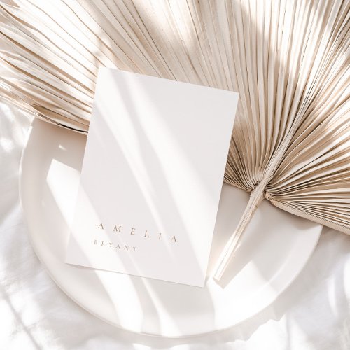 Minimalist Ivory  Beige Guest Name Place Card