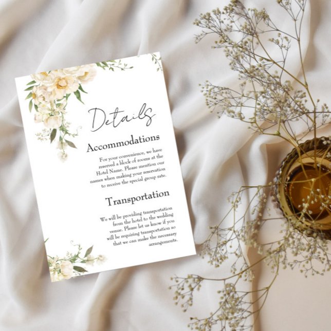 Minimalist Ivory Bliss Wedding Details Enclosure Card (Creator Uploaded)
