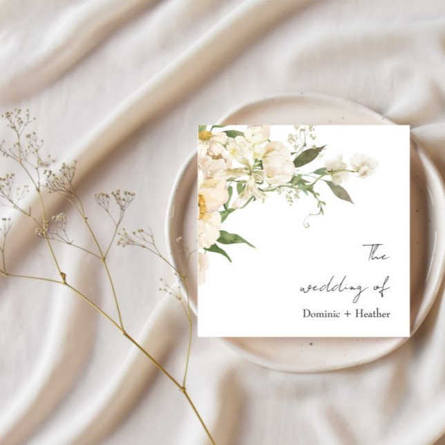 Minimalist Ivory Bliss Wedding Napkins (Creator Uploaded)