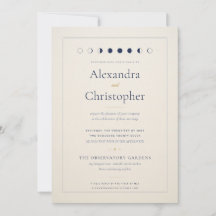 Minimalist Ivory Celestial Wedding Invitation
