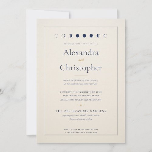 Minimalist Ivory Celestial Wedding Invitation