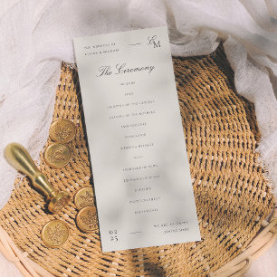 Minimalist Ivory Editorial Wedding Program