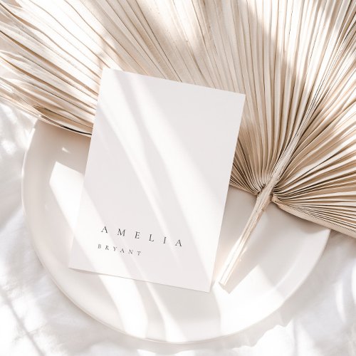 Minimalist Ivory Guest Name Place Card