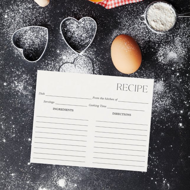 Minimalist Ivory Recipe Card (Creator Uploaded)