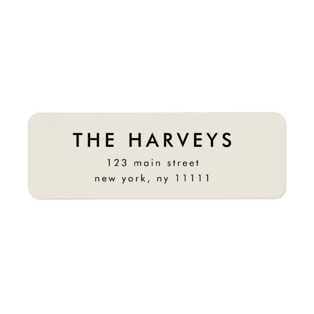 Minimalist Ivory Return Address Label (Front)