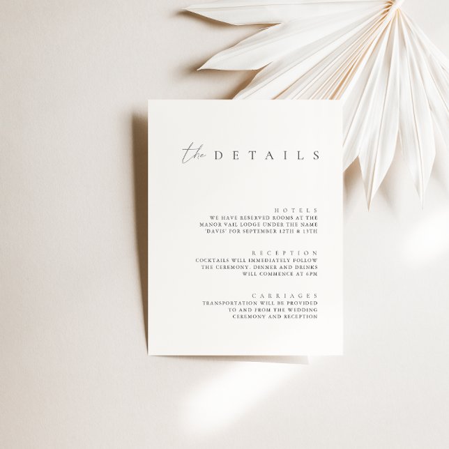 Minimalist Ivory Wedding Details Enclosure Card (Creator Uploaded)