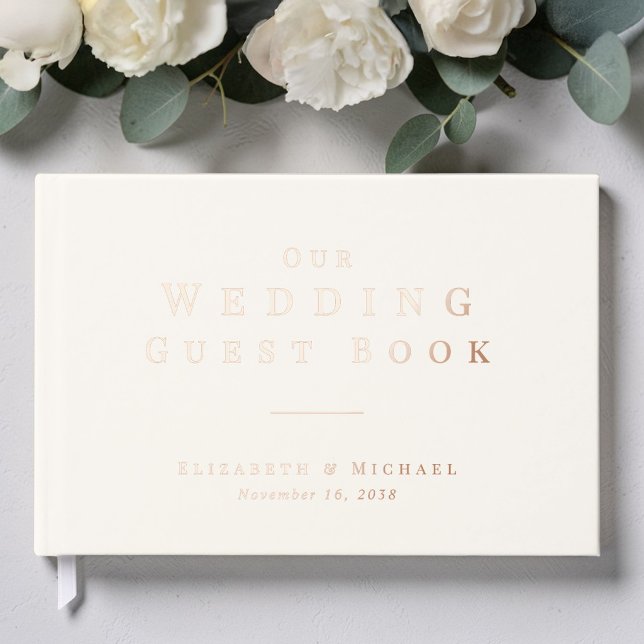 Minimalist Ivory Wedding Foil Guest Book (Minimalist Ivory Wedding Foil Guest Book)