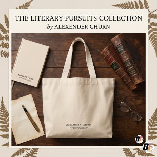 Minimalist Ivy League Custom Name Literary Large Tote Bag