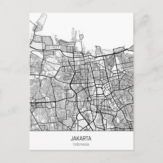 minimalist Jakarta Indonesia Postcard (Front)