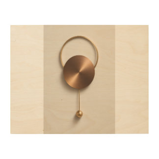 Minimalist Japandi Brushed Bronze Wood Art Block