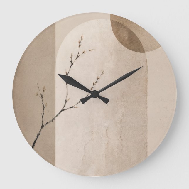 Minimalist Japandi Neutral Arch Branch Clock (Front)
